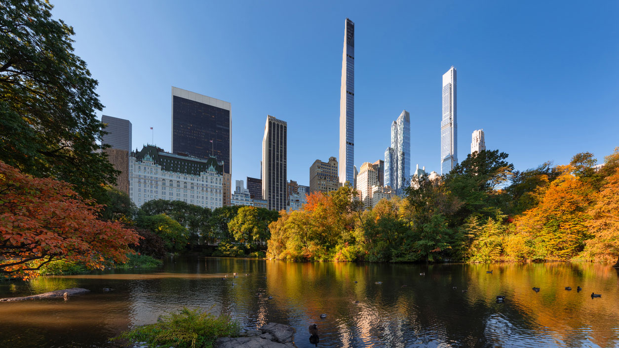 Central Park at Skyscrapers at Fall