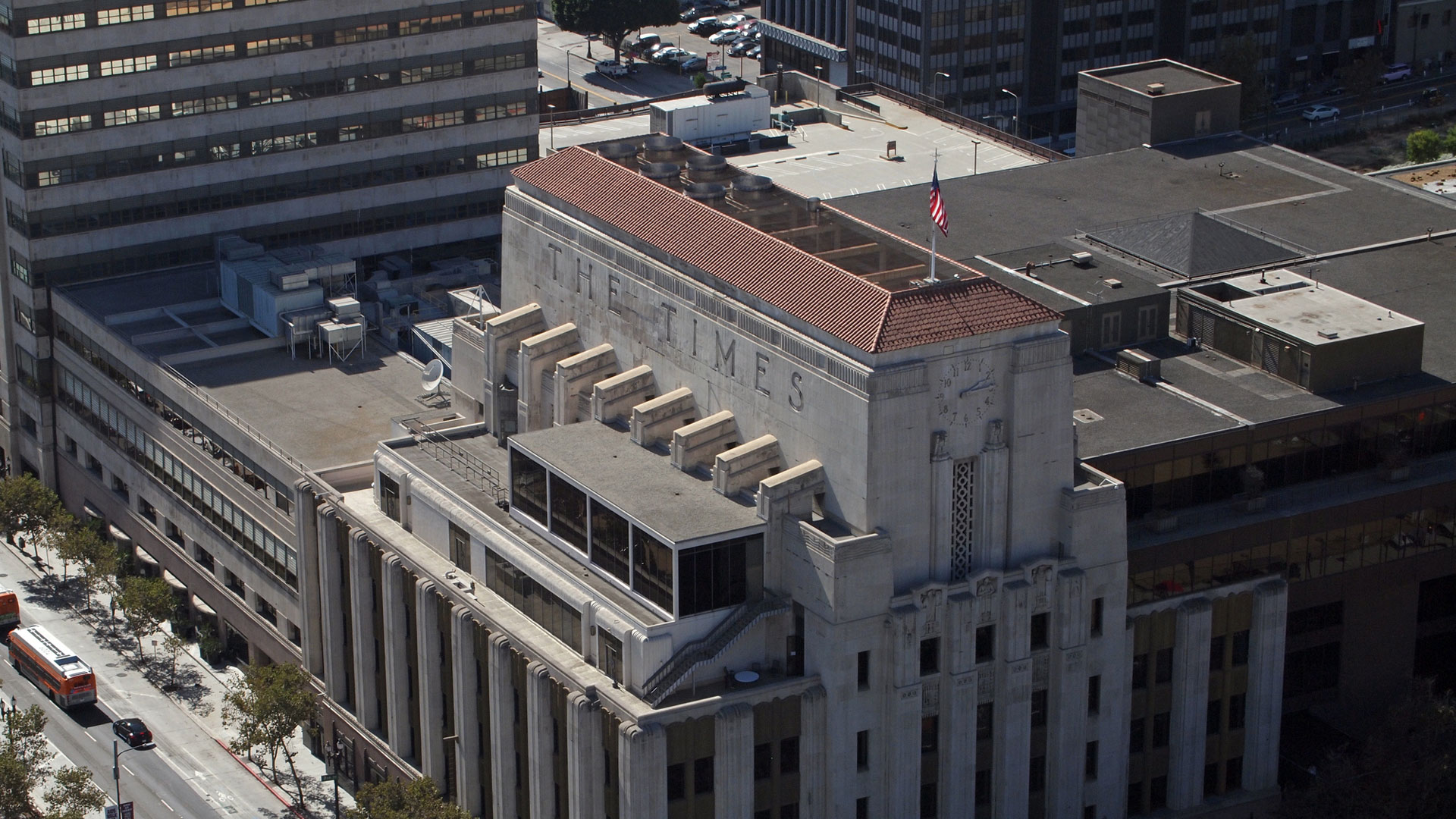 Los Angeles Times Building Aerial View