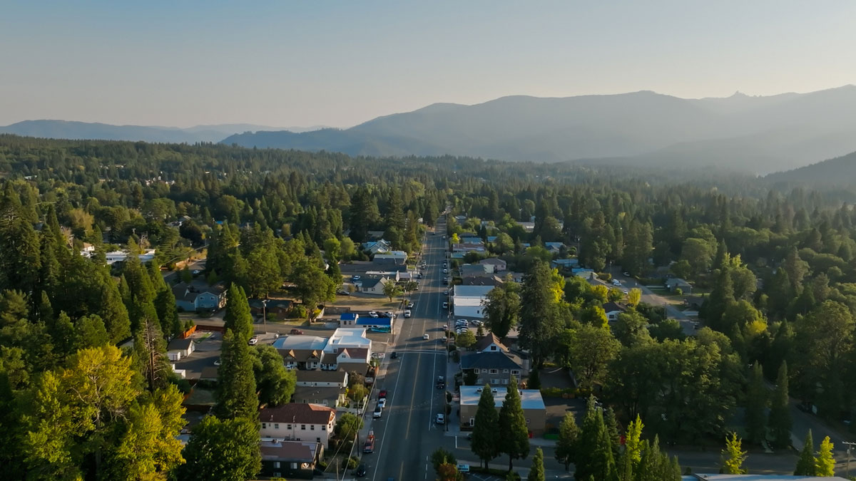 Small Town in Mount Shasta California at Day